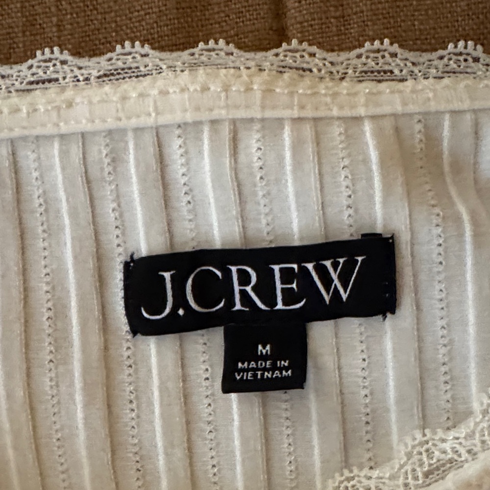 J. Crew Ivory Ribbed Button-Up Cardigan - Picture 2 of 3